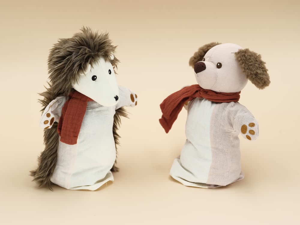 Marionnettes Hérisson & Chien