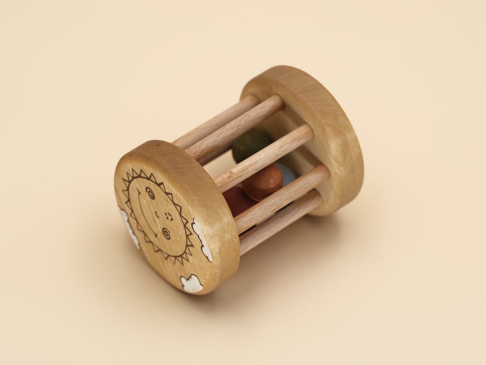 Hochet roulant en bois
