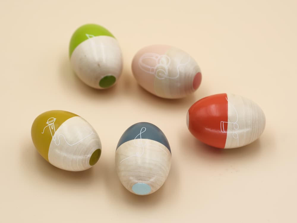 Œufs sonores en bois