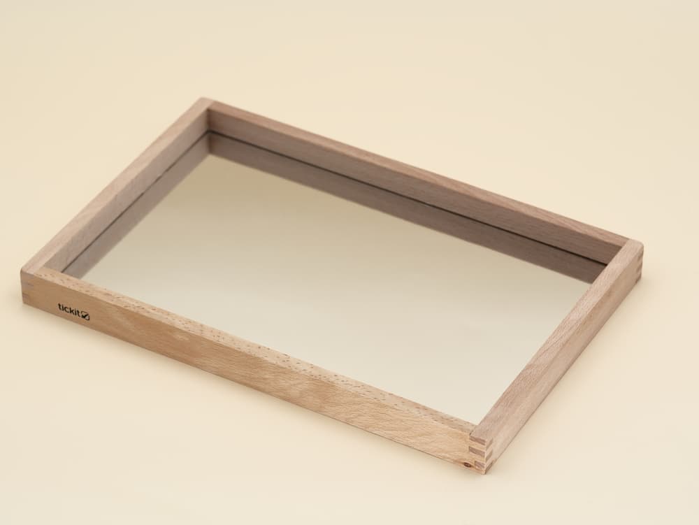Plateau miroir en bois